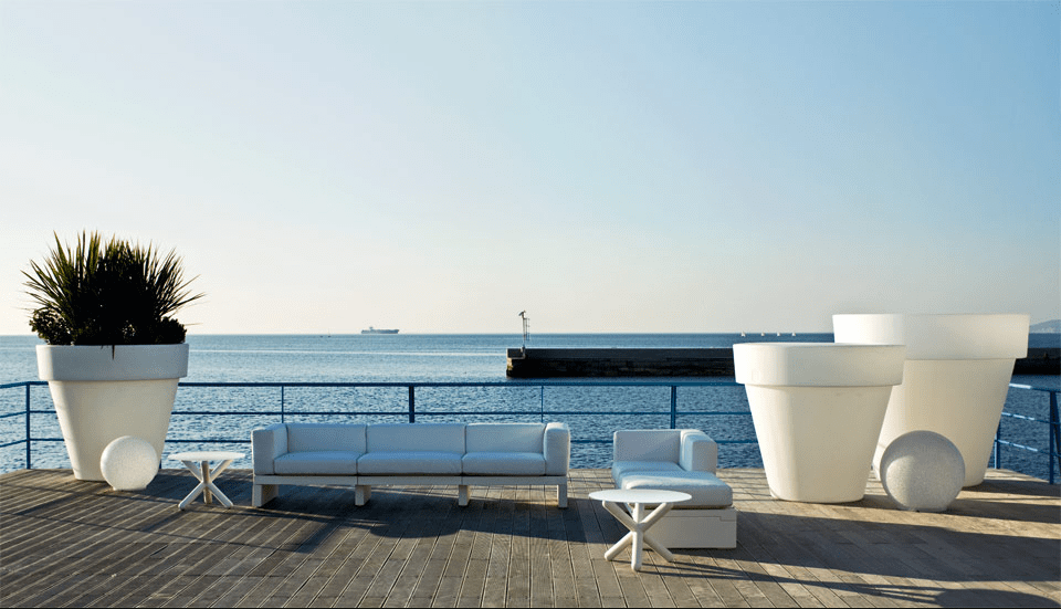 Hour Sofa Pouf and Table by Serralunga Furniture Tables